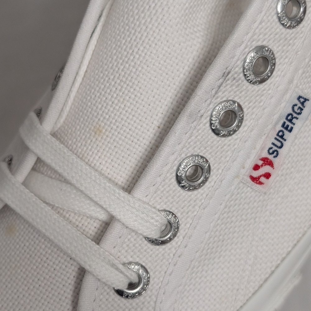 Superga Men's Crisp White Sneakers - Picture 4 of 5